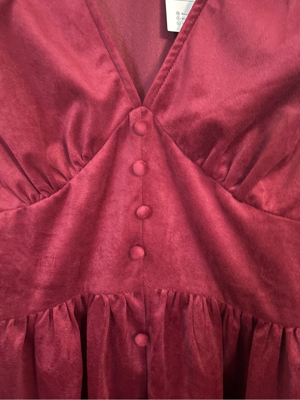 NWT Cupshe Bergundy Velvet Dress Size L Holiday Party - Picture 4 of 8